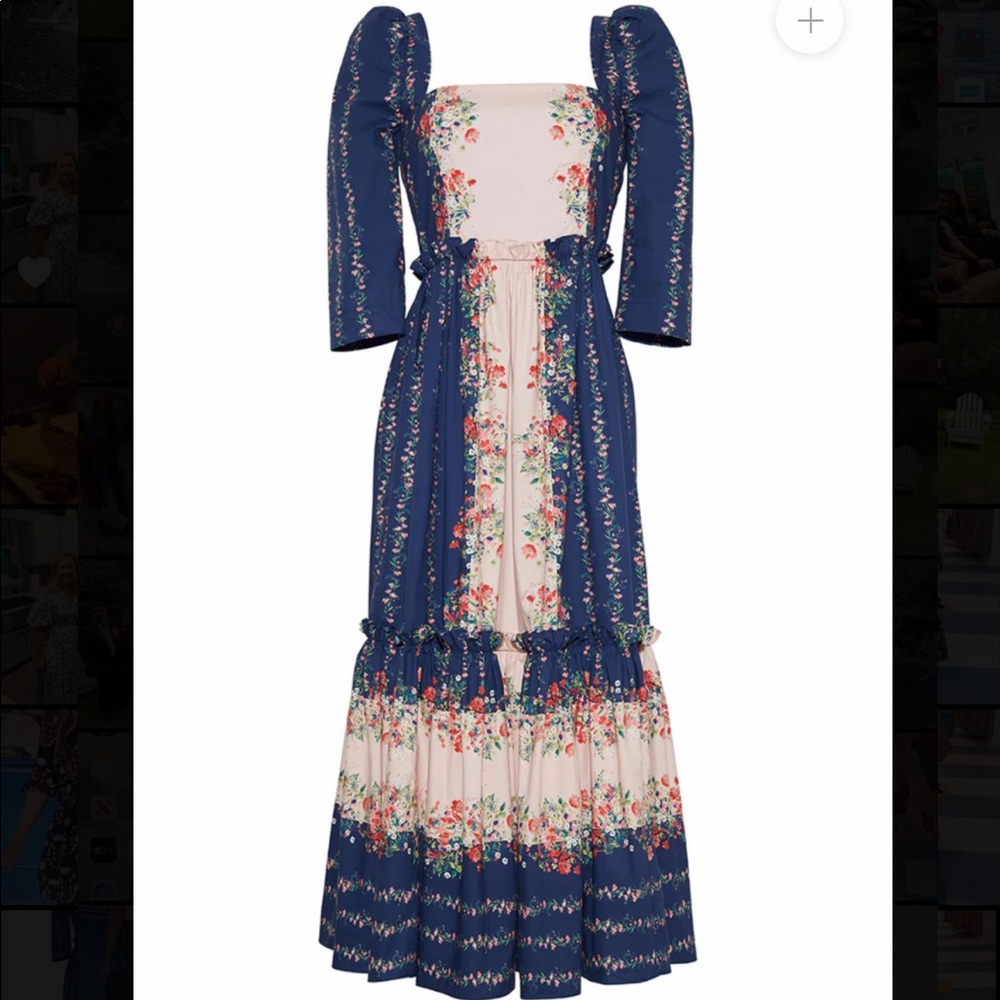 Cara Cara NYC Blue Hill Dress in Ditsy Stripe Midnight